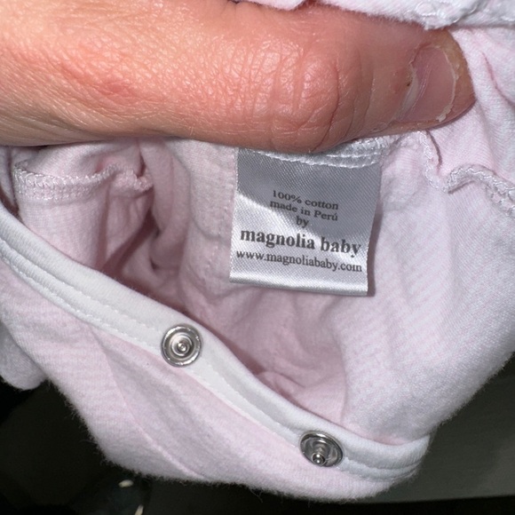 Magnolia Baby girl footies onesie kitty cat embroidered sleeper ruffles snaps - Picture 6 of 6